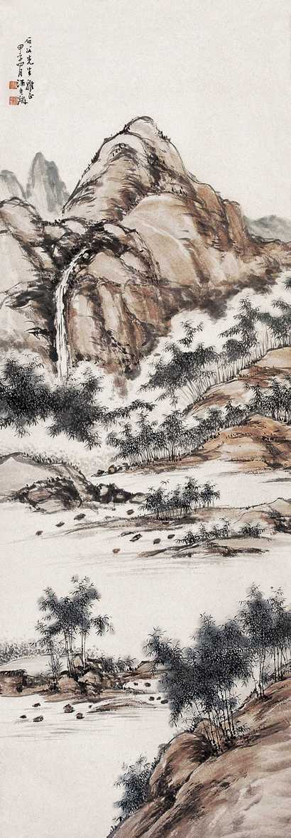 汪吉麟 1924年作 山水 立轴